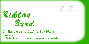 miklos bard business card